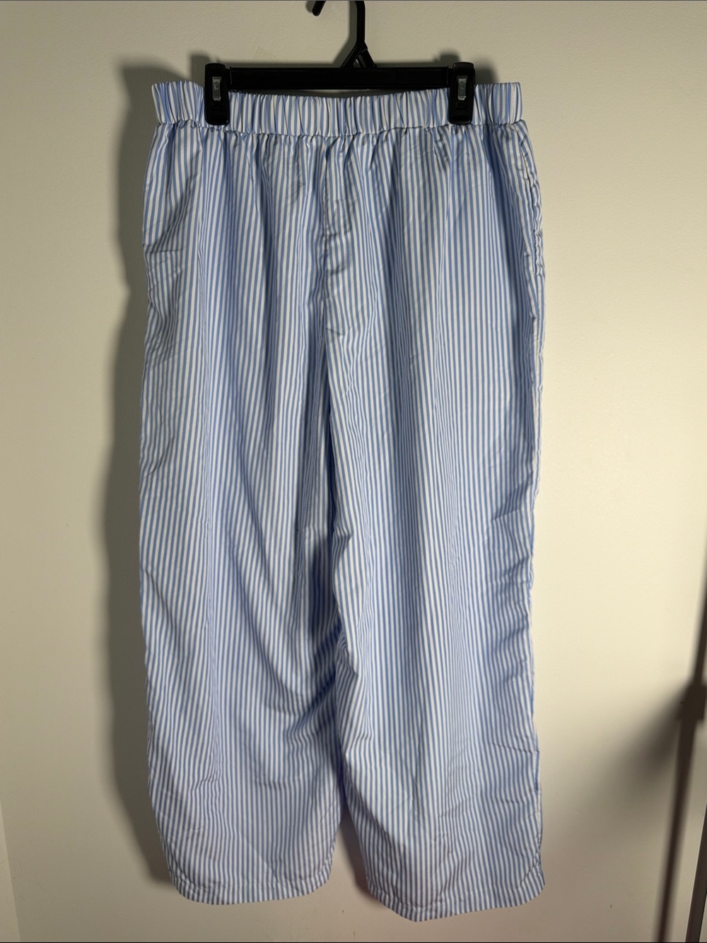 Shein blue white striped wide long comfy flowy stretchy pants